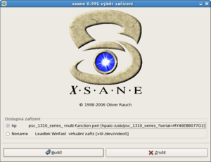  Xsane - úvodní obrazovka 