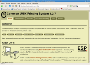  CUPS - úvodní obrazovka 