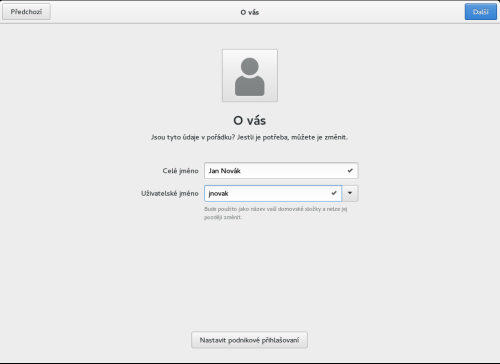  Nastavení uživatelského účtu 