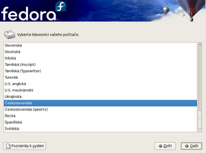  Výběr klávesnice 