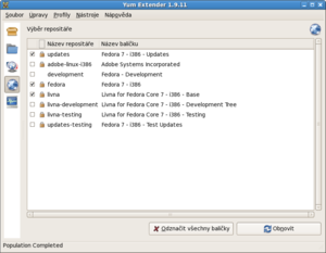  Správa repozitářů pomocí Yumex 