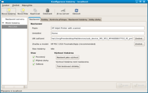  Nastavení tiskárny v Gnome 