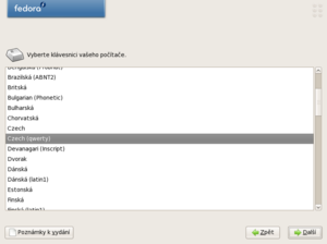  Výběr klávesnice 