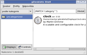  Aplikace pro nastavení gDesklets 