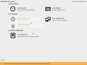 Přehled instalace   Přehled instalace